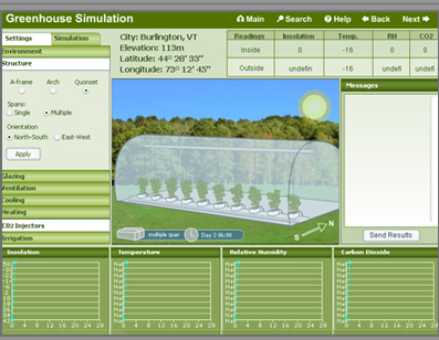 Screenshot of the Greenhouse Interface